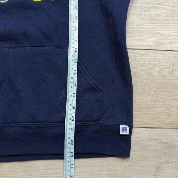 Vintage UCLA Hoodie Size S Navy Blue Russell Athletic Spellout Sweatshirt Y2K - Picture 6 of 7